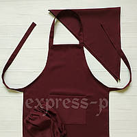 Фартух з косинкою для праці і творчості 6-10 років (бордо)