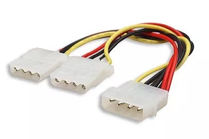 Перехідник сплітер 4 pin molex -> 2 по 4pin молекс кабель живлення