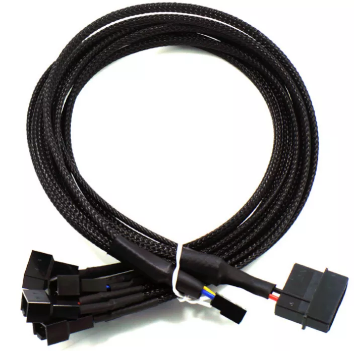 Перехідник керований 43 см Sata/Molex на 5 кулерів 4 pin