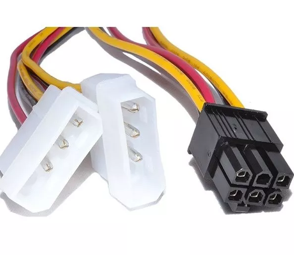 Перехідник для відеокарти 2 по 4 pin Molex -> 6pin для PCI-E кабель