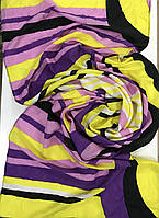 Разноцветный шарф в полоску в лёгкой жатке 164х43см