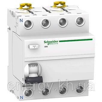 Диференційний вимикач (ПЗВ) Acti9 ilD K 4P, 40А, 30мА, Schneider Electric