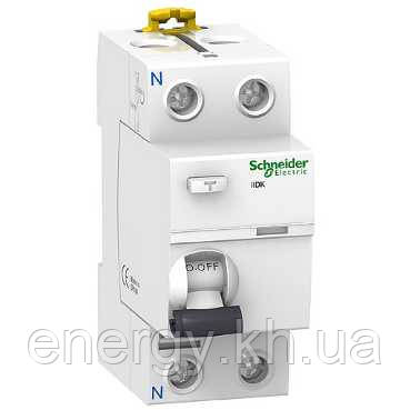 Диференційний вимикач (ПЗВ) Acti9 ilD K 1P+N, 25А, 30мА, Schneider Electric