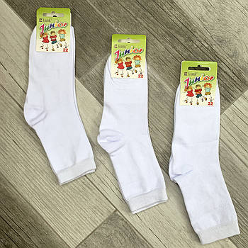 Дитячі демісезонні шкарпетки бавовна Класік, 33-35, 22 розмір, білі, 06581