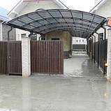 Навіс з полікарбонату до будинку / навіс з полікарбонату вздовж будинку / навіс з полікарбонату односкатний, фото 10