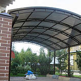 Навіс з полікарбонату до будинку / навіс з полікарбонату вздовж будинку / навіс з полікарбонату односкатний, фото 3