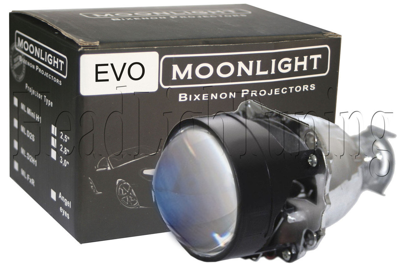 Біксенонові лінзи Moonlight EVO EU BLUE +50% LIGHT G5 2,5" дюйма (⌀64мм) H1, маски стандарт, фото 1