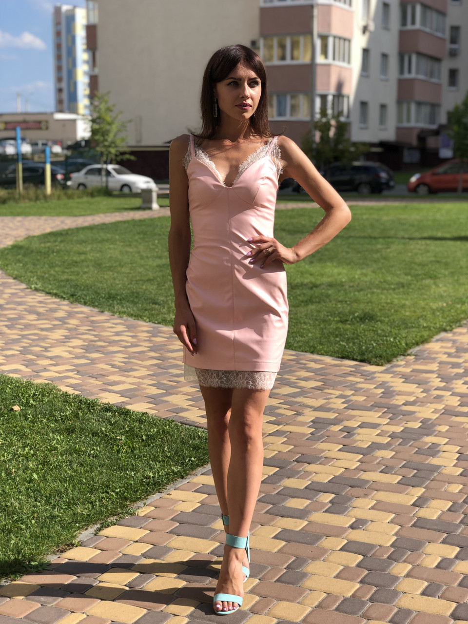 Жіноче плаття зі шкірозамінника Poliit 8375