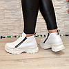 Черевики жіночі спортивні з натуральної білої шкіри флотар, фото 2