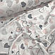 Бавовняна тканина (ТУРЕЧЧИНА шир. 2,4 м)серця пудрово-сірі, фото 4