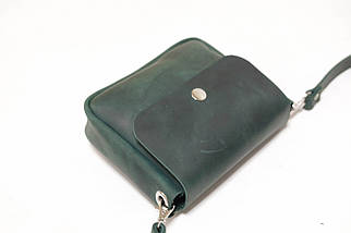 Жіноча шкіряна сумка Макарун, натуральна Вінтажна шкіра, колір Зелений, фото 3