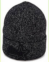 Красива дитяча шапка для дівчинки з нашивкою зірки TRESTELLE Італія T18268D Чорний 54 см  ⁇  Одяг для дівчаток