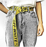 Тканевый ремень в стиле OFF WHITE желтый, фото 4