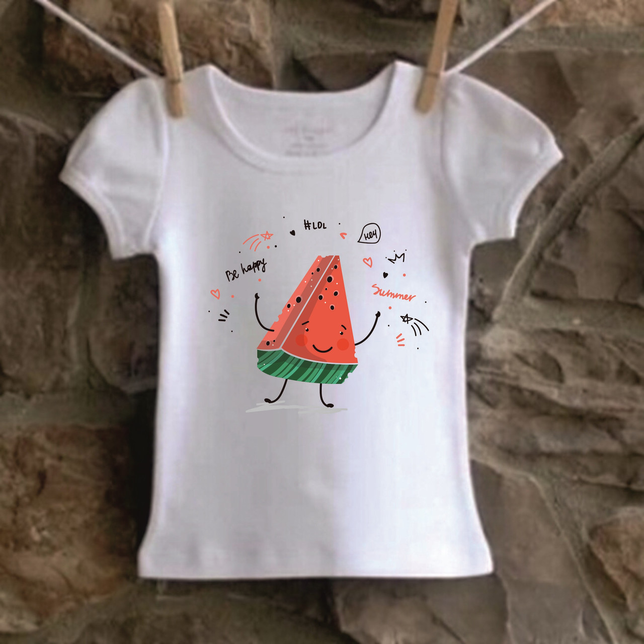 Футболка YOUstyle Watermelon 0024 128 (10Y) White, фото 1