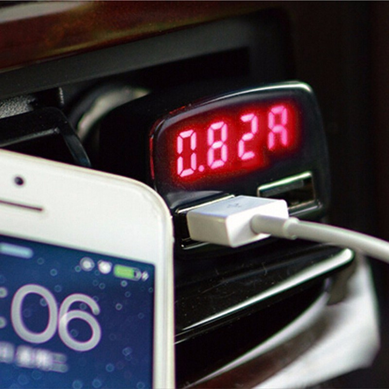 4 в 1- Автомобильное Зарядное Устройство (2 USB) 3.1А + Вольтметр ...