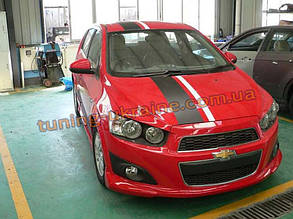 Передня спідниця на Chevrolet Aveo 3 2011+