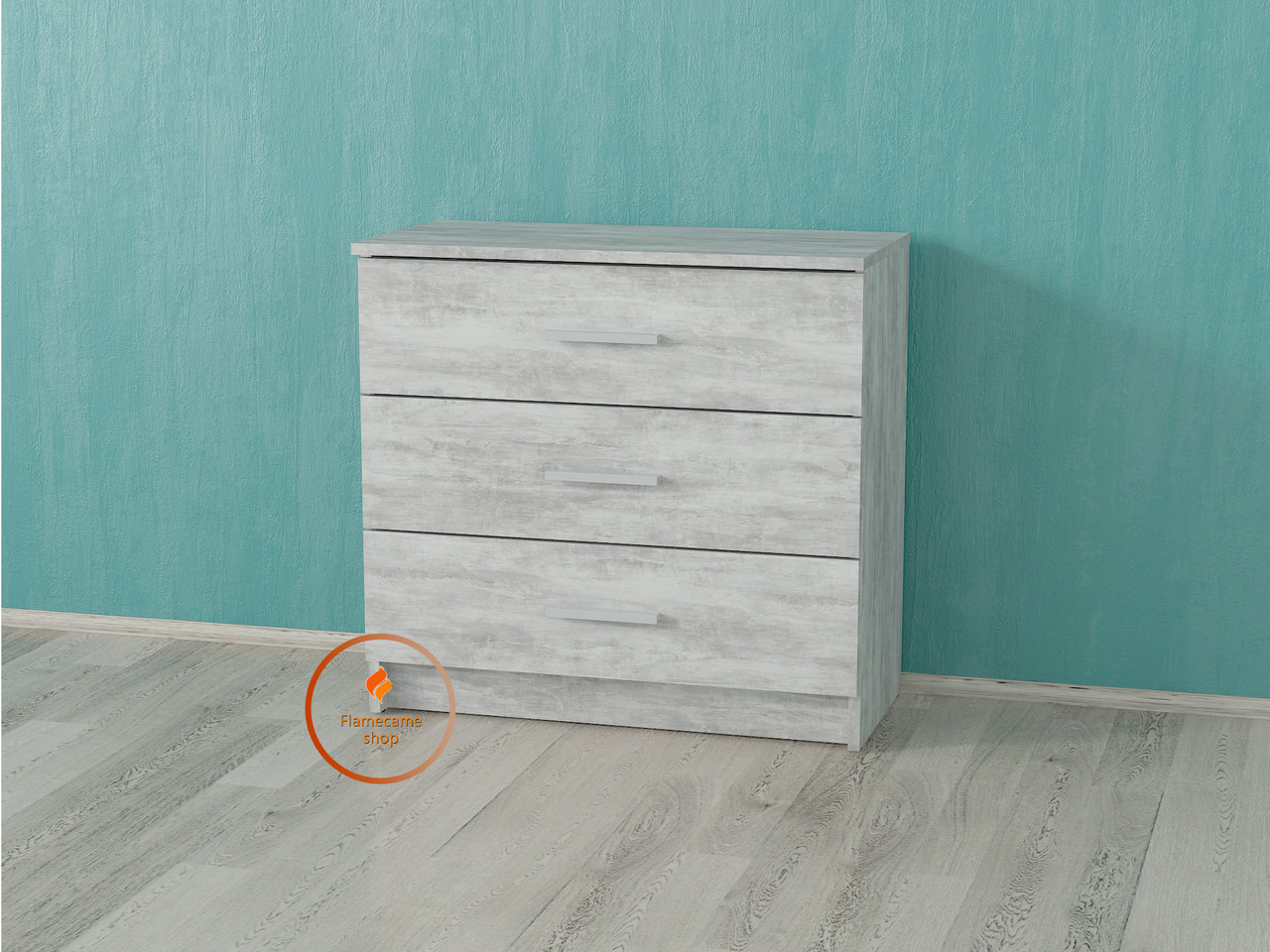 Комод на 3 ящики широкий з ДСП II K-07 Бетон, фото 1