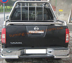Захист заднього бампера куточки одинарні D60 на Nissan Navara 2005-2009