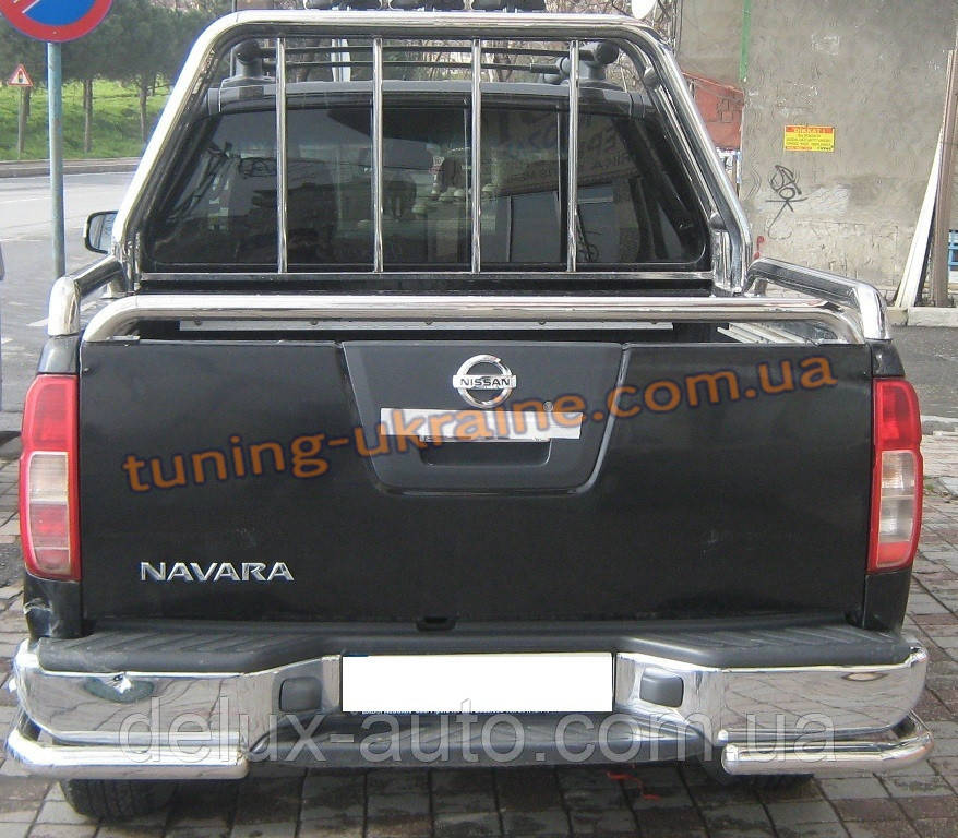 Захист заднього бампера куточки одинарні D60 на Nissan Navara 2005-2009