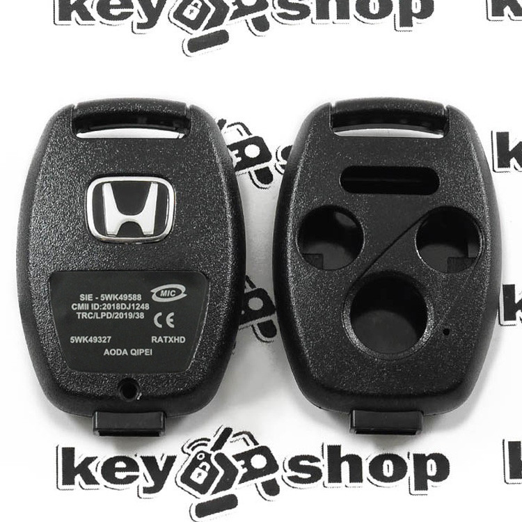 Корпус автоключа для Honda (Хонда) 3 + 1 кнопки , без лезвия (под установку родного) - фото 1 - id-p1022895096