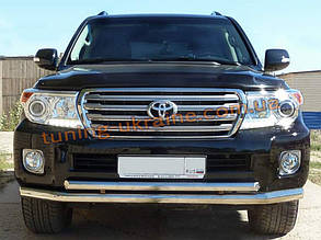 Захист переднього бампера труба подвійна D60-42 на Toyota Land Cruiser 200 2012