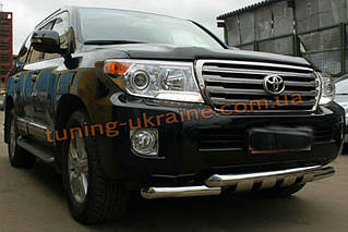 Захист переднього бампера Вус з іклами D76 на Toyota Land Cruiser 200 2012