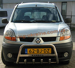 Захист переднього бампера кенгурятник низький з написом D60 на Renault Kangoo 1998-2008