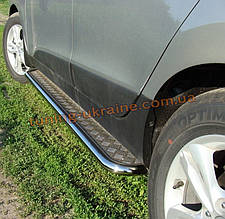 Бічні пороги труба c листом (алюмінієвим) довга база D42 на Volkswagen Caddy 2010