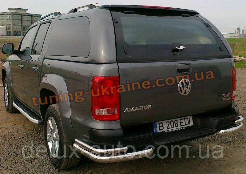 Захист заднього бампера куточки подвійні D70-42 на Volkswagen Amarok 2010