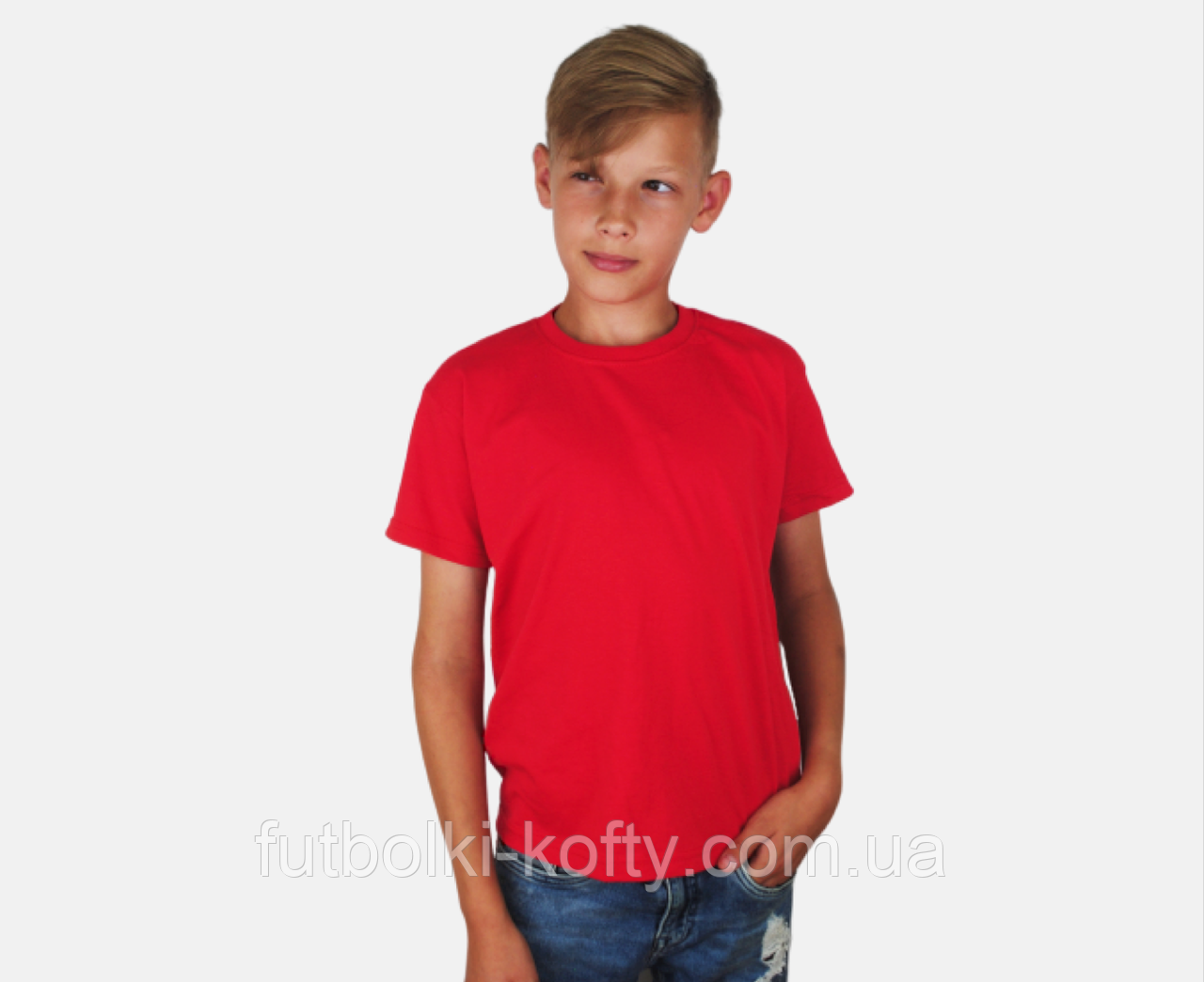 Детская Классическая Футболка для Мальчиков Красная Fruit of the loom 61-033-40 5-6 - фото 2 - id-p107668261