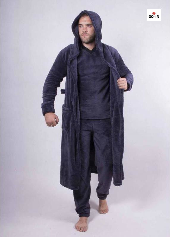 Мужская пижама с халатом махровая 