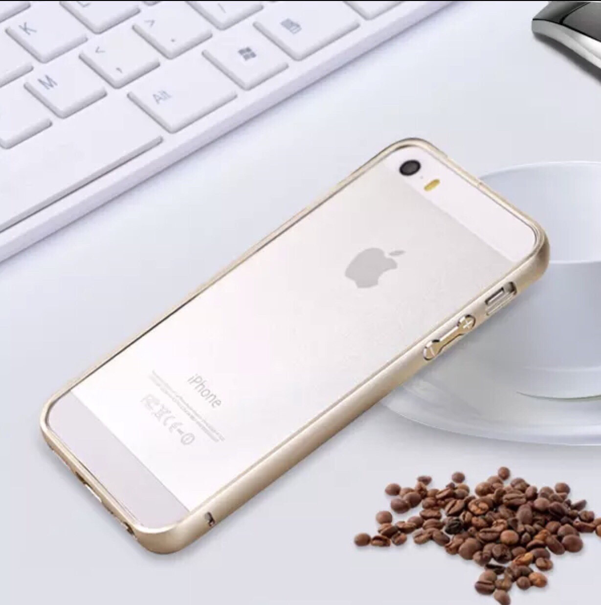 Бампер накладка для Iphone 5/5S/5SE Металевий протиударний , золотий