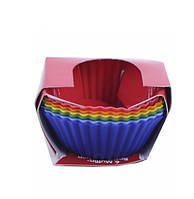 Силіконові форми для кексів Kaiser 6 штук 7 см різнобарвний