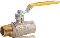 Кран кульовий, латунь Ду 20 (3/4) газ різьба внутр./зовнішня ручка ричаг Formec