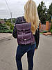 Рюкзак жіночий "ВОЯЖ" натуральна шкіра,баклажан матовий, фото 6