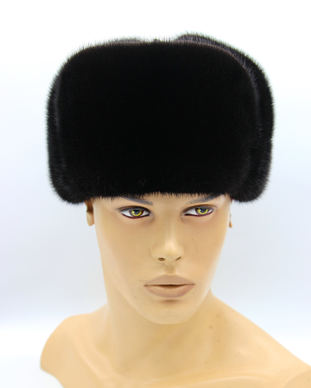 Норковая меховая шапка черная мужская ушанка "Классическая" полностью из меха. - фото 8 - id-p215780693