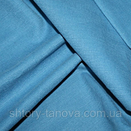 Тканина для оббивки і штор бавовна софт, т. блакитний, фото 1