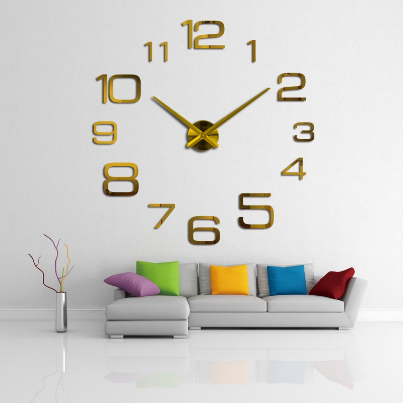 3D годинник Timelike™ 100 см настінний великий Арабські3-G золотистий