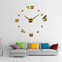 3D годинник Timelike 100 см настінний великий Пташка-G дитячий золотистий