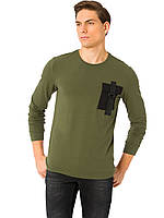 Чоловічий реглан LC Waikiki/ЛС Вайки кольору хакі з чорною накладною кишенею на грудях