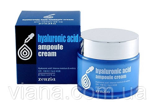 Крем на основі гіалуронової кислоти Zenzia Hyaluronic Acid Ampoule Cream 70 ml, фото 1
