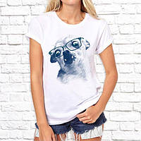 Жіноча футболка з принтом Собачка в окулярах Push IT
