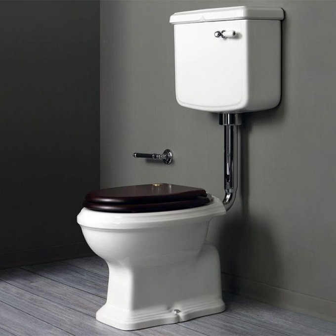 Унитаз ретро со средним бачком и деревянным сиденьем Simas Arcade AR811 ...