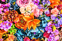 Фотообои флизелиновые 3D Цветы 375х250 см Винтажные цветы (MS-5-0143)+клей