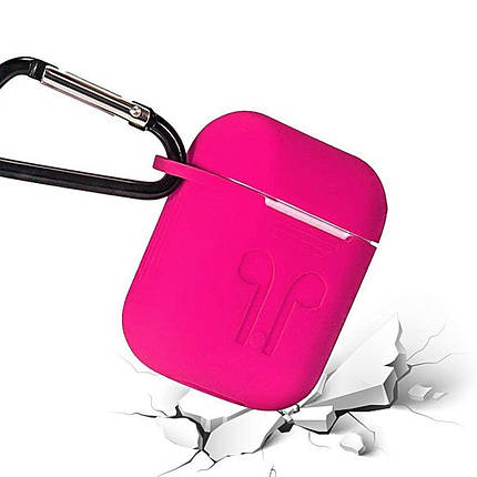 Чохол для навушників Apple AirPods + карабін Alitek (2 в 1) rose pink, фото 2