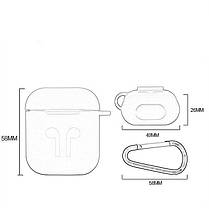 Чохол для навушників Apple AirPods + карабін Alitek (2 в 1) rose pink, фото 3