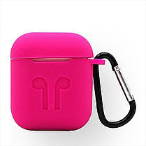 Чохол для навушників Apple AirPods + карабін Alitek (2 в 1) rose pink, фото 2