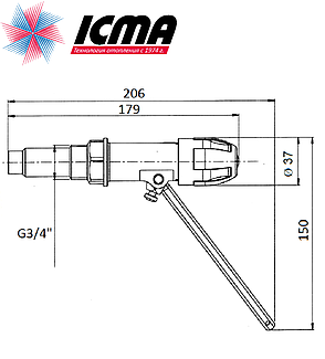 Регулятор тяги для твердопаливного котла ICMA art147, фото 2