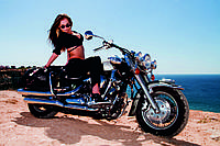 Фотообои флизелиновые 3D 375х250 см Девушка на мотоцикле (MS-5-0312)+клей