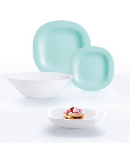Carine Light Turquoise & White Сервіз столовий 19 пр Luminarc P7627
